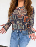 Vintage Halloween mesh top